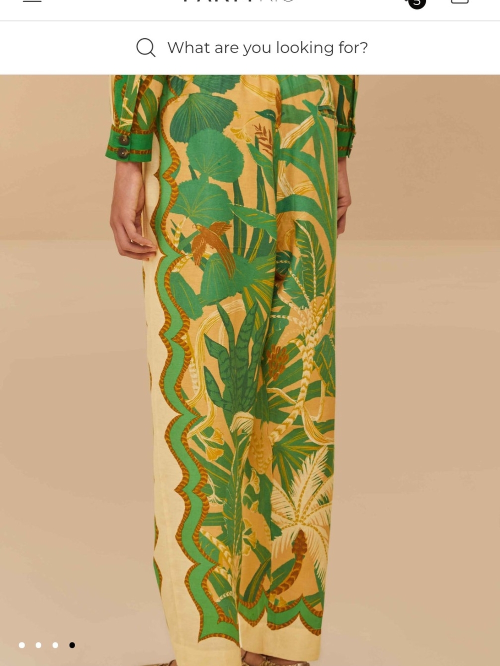 FARM Rio Green & Yellow Tropical Isla Pants Medium